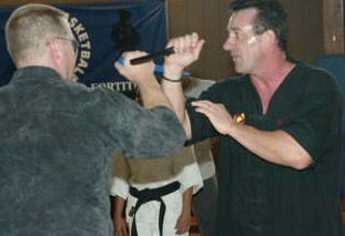 Master Richard Ryan gives Sensei Kevin a lesson